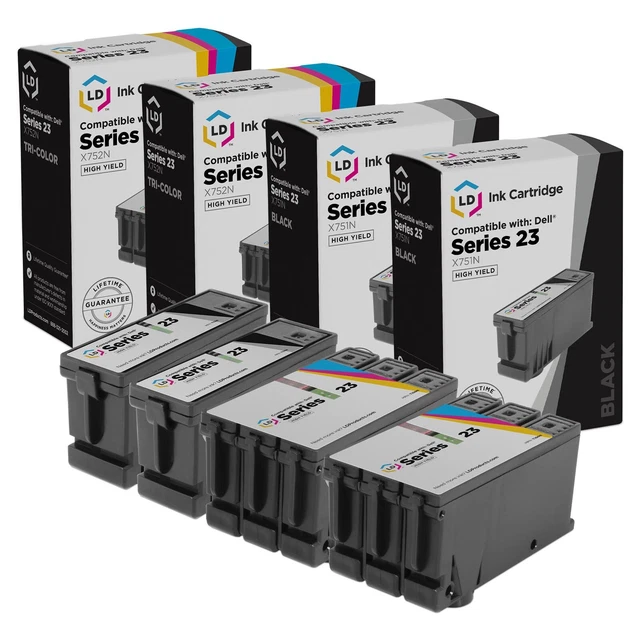LD Comp HY Ink for Dell Series 23 Black & Color V515w Set of 4: 2 T105N 2 T106N