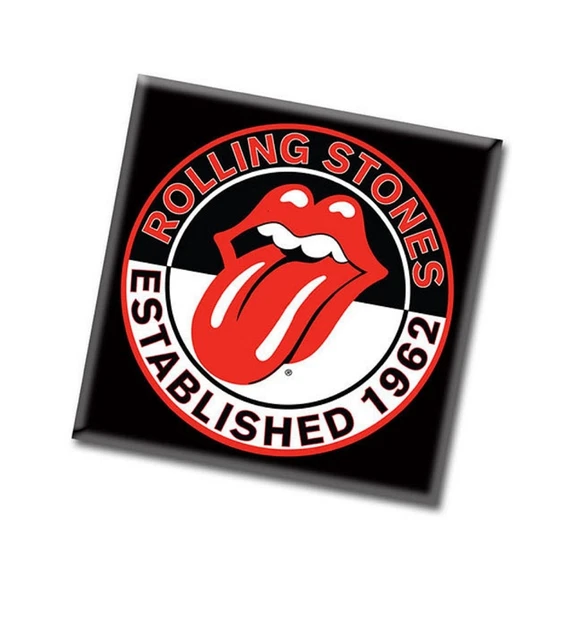 Magnete Frigorifero The Rolling Stones Est 1962 logo lingua nuovo ufficiale 76 mm x 76 mm