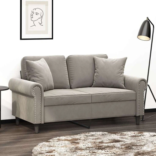 Sofa Sectional Couch with Pillows and Cushions for Living Room Velvet vidaXL