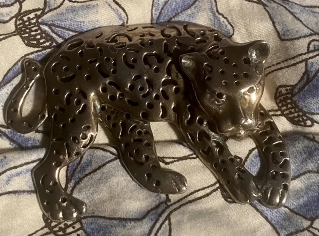 Vtg Emilia Castillo 950 Silver Large Panther Cat Brooch Pin Rare