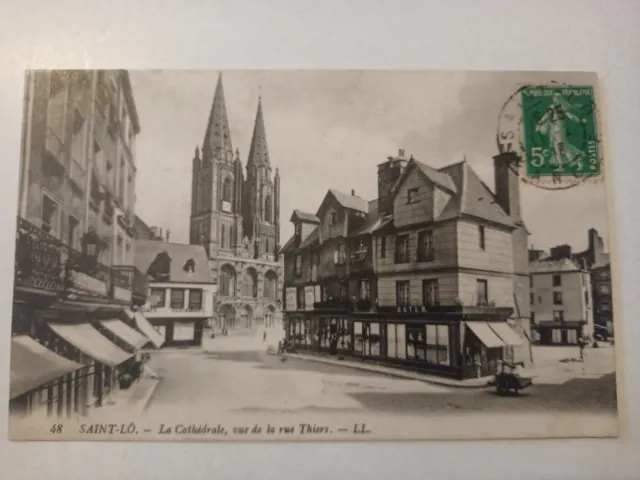 (CPA-50180) Channel - SAINT-LO - The Cathedral, view from rue Thiers