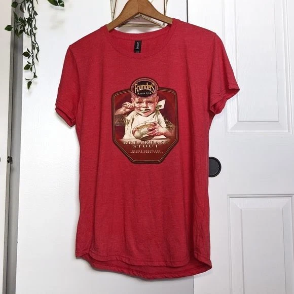 NWOT Founders Brewery Breakfast Stout Women's T-shirt Size Large