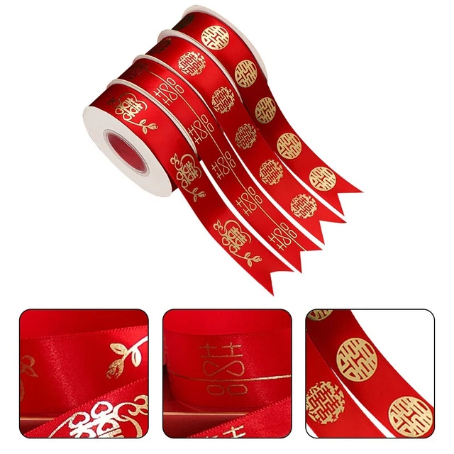 Rotolo nastro matrimonio rosso brillante premium larghezza 25 mm lunghezza 22 m materiale durevole