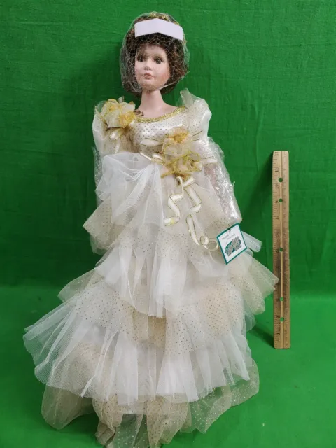 The Heritage Signature Collection Porcelain Angel Doll ~ COA ~ New ~ Stand 5