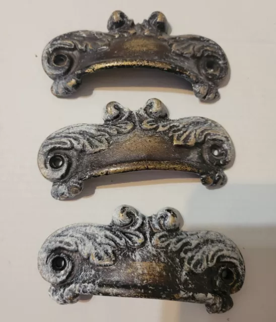 5 decorative Cast Iron Bin pulls 2