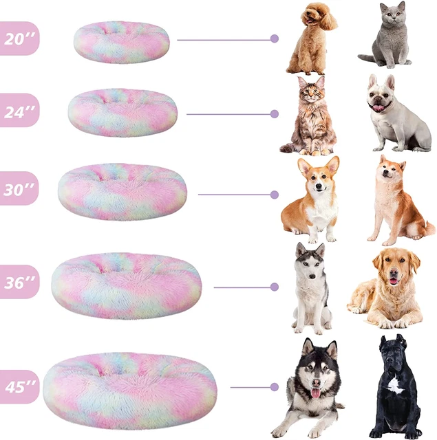 Calming Donut Dog Bed for Small Medium and Large Dogs Anti-Anxiety Plush Soft an 5