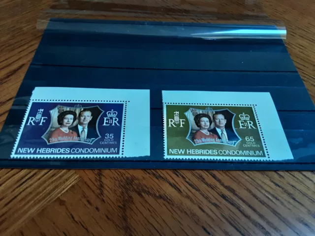 New Hebrides Condo 1972  SG 172-73 Royal Silver Wedding set 2v (Omnibus) MNH