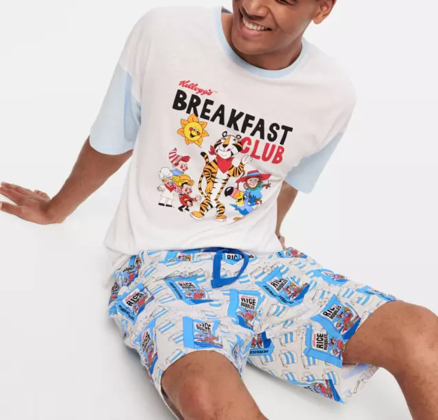 New Peter Alexander Kelloggs Top + Rice Bubbles Sweat Shorts Pj Set Xl Erp$139.9