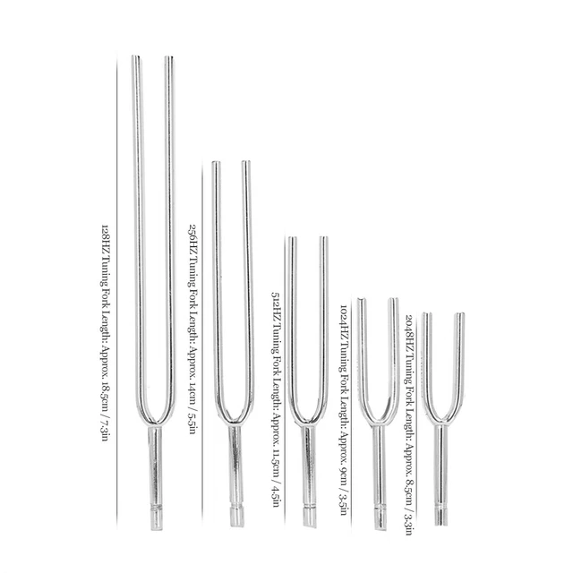 Kit de diapasones de 5 piezas 128hz 256hz 512hz 1024hz 2048hz conjunto de diapasones con