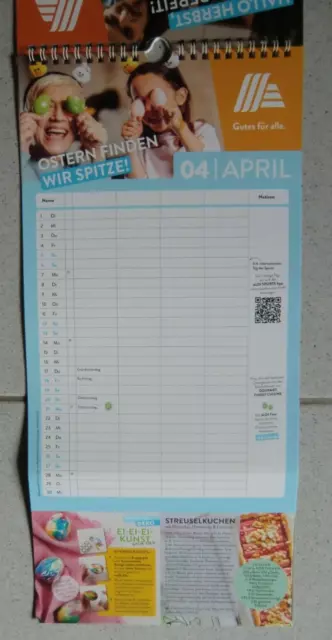 ALDI WANDKALENDER KALENDER 2025 Jahreskalender Familienkalender