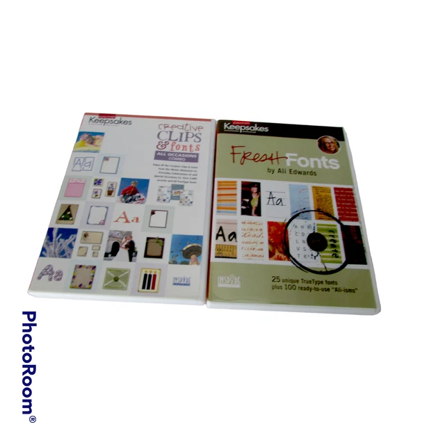 Revista de cuaderno de recortes y software creativo de clips y fuentes