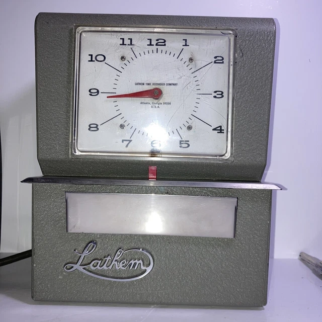 WORKING! VINTAGE LATHEM Time Recorder Clock 95.95 PicClick