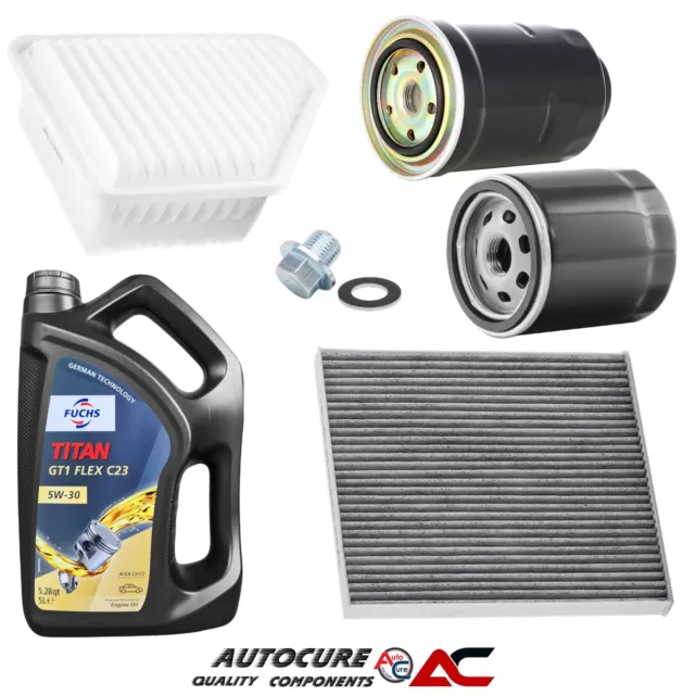 For Toyota Auris T3 D-4D Mm Mk1 Nde150 1.4 Diesel Full Filter Service Kit & 5L