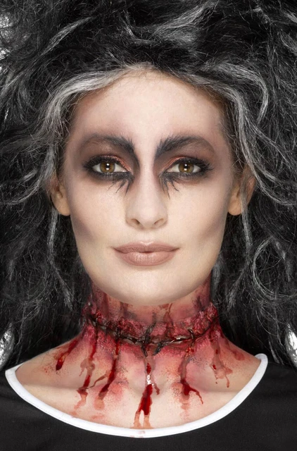 Stitched Scar Slashed Throat Prosthetic Make Up Accessory