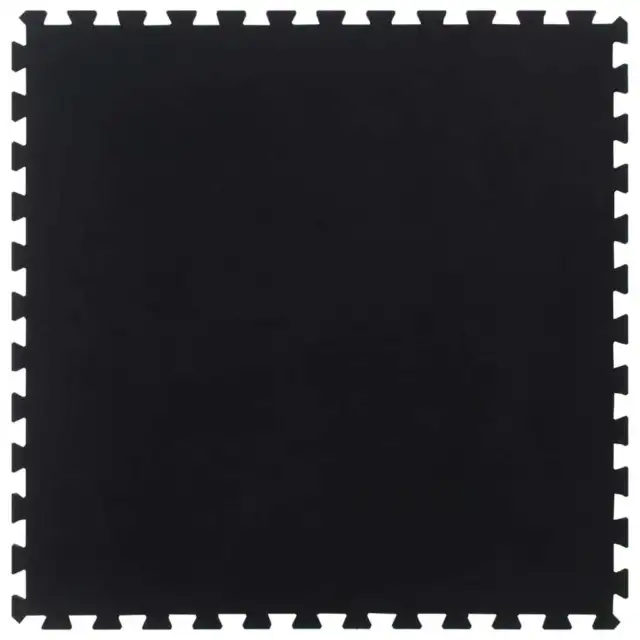 Rubber Floor Tile Black 12 mm 100x100 cm