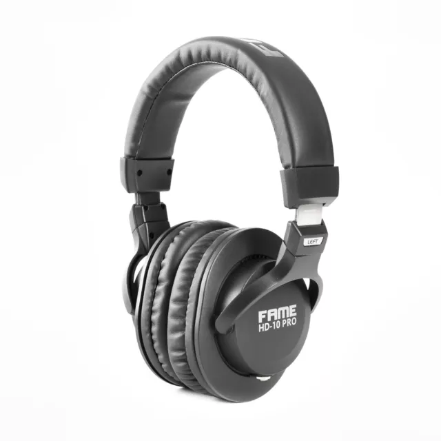 Fame Audio HD-10 PRO Auriculares de Estudio Cerrados, Gris, Transformador Dinámico, 8