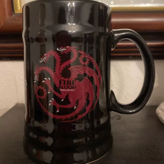 Game of Thrones Tankard Style Mug Fire Blood Targaryen Black Stein.