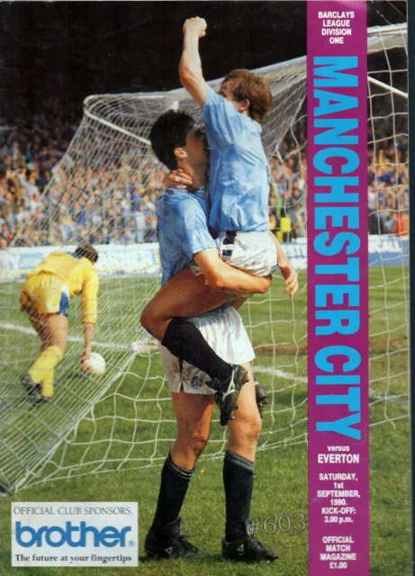 Manchester City v Everton - 1 September 1990 - Official Matchday Programme