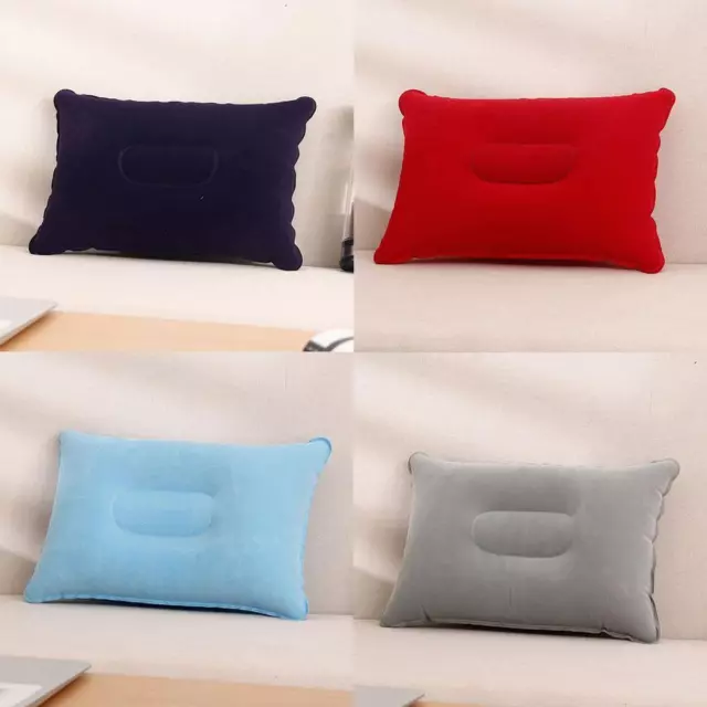 22*34CM Inflatable Camping Pillow Blow Up Festival Cushion Travel Outdoors✨ z