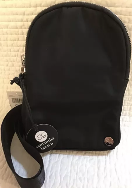 Samantha Brown To Go Nwt Double Compartment Sling Bag Black