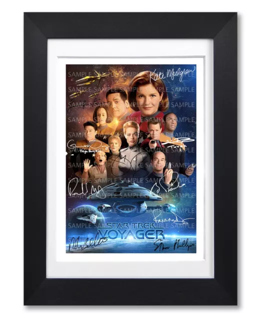 Star Trek Voyager Cast Signed Tv Show Series Season Poster Photo Autograph