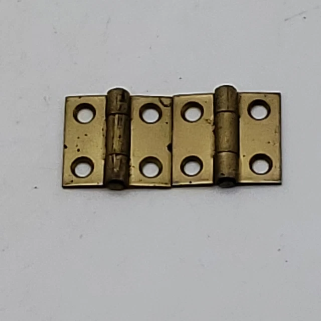 Vintage Matching Pair Brass Hinges - National Man Co. Four-hole Mount