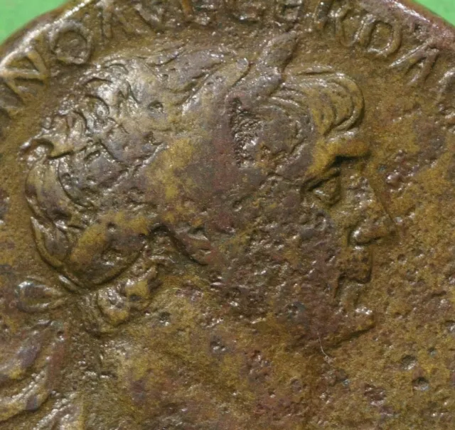 Roman Imperial ae Bronze Sestertius Coin of Trajan FELICITAS