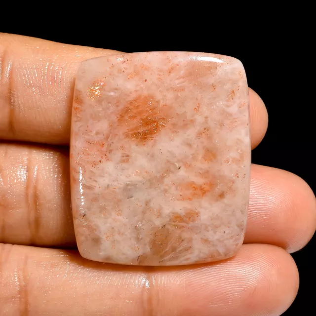 AAA 100% Natural Sunstone Radiant Shape Cabochon Loose Gemstone 49 Ct 32X27X6 mm