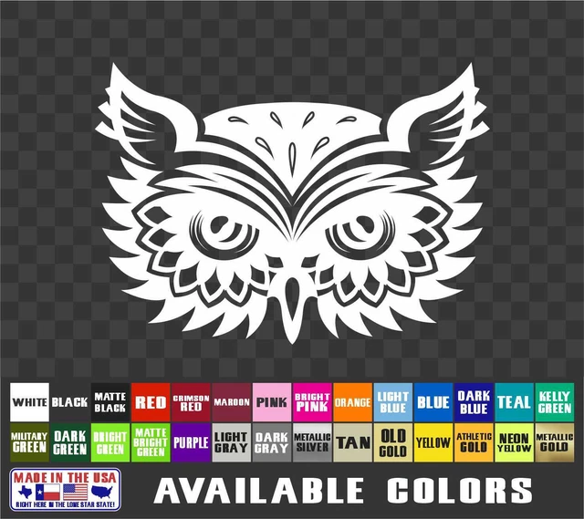 Owl Head Sticker Vinyl Decal Car Van Truck Laptop