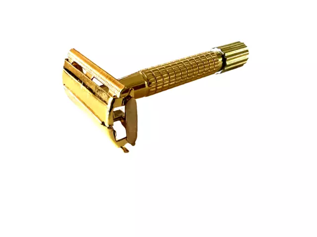 Classic Men's GOLD Butterfly Safety Razor with 20pcs Double Edge Razor Blades