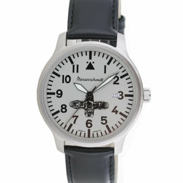 Messerschmitt Aristo ME-BOXER2 Orologio Uomo - Cassa Acciaio 42mm, Quadrante Blu, Cinturino In Pelle Marrone, Made In Germany