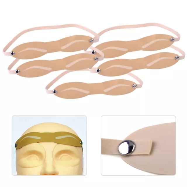 5x Rubber Fake Eyebrow Grooming Stencil Straps Practice Skin Tattoo Training lp