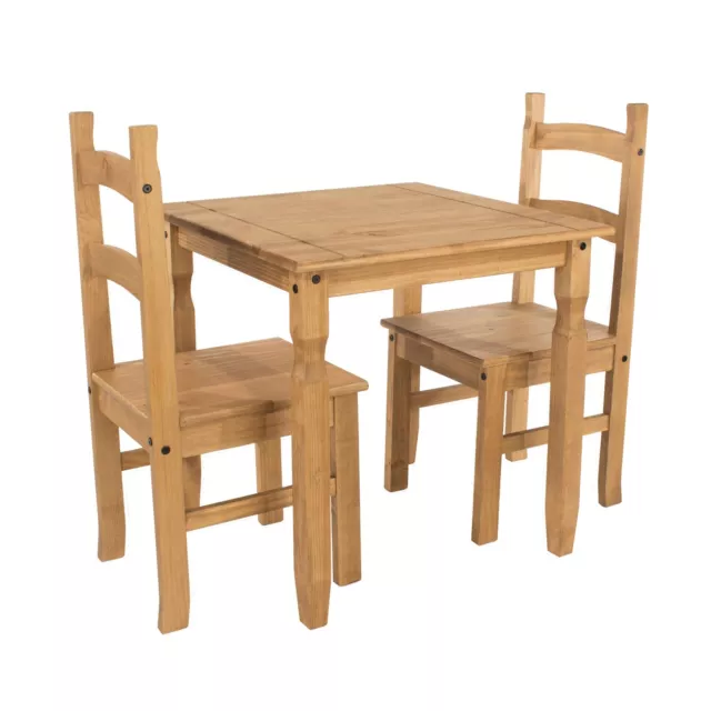 Mesa de comedor de pino 2 sillas muebles de cocina madera maciza asientos tradicionales