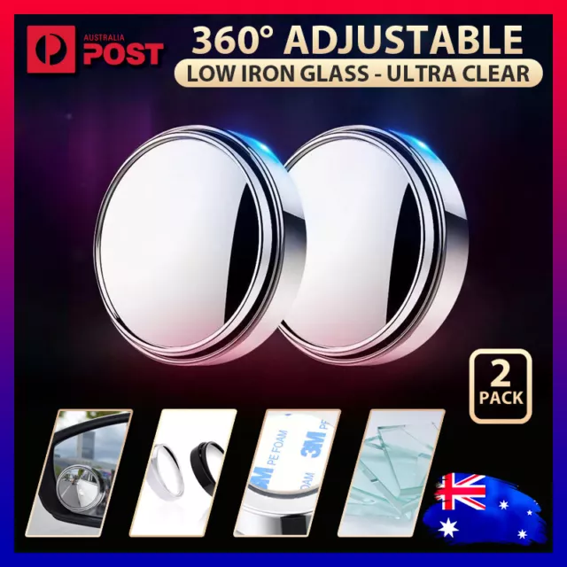 2x Blind Spot Mirror 360 Car Wide Angle Adjustable Rear Side View Convex Truck