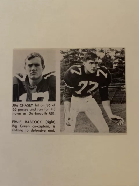 Jim Chasey Ernie Babcock Dartmouth Big Green 1969 Sands Football Pictorial Panel 1600 Picclick 