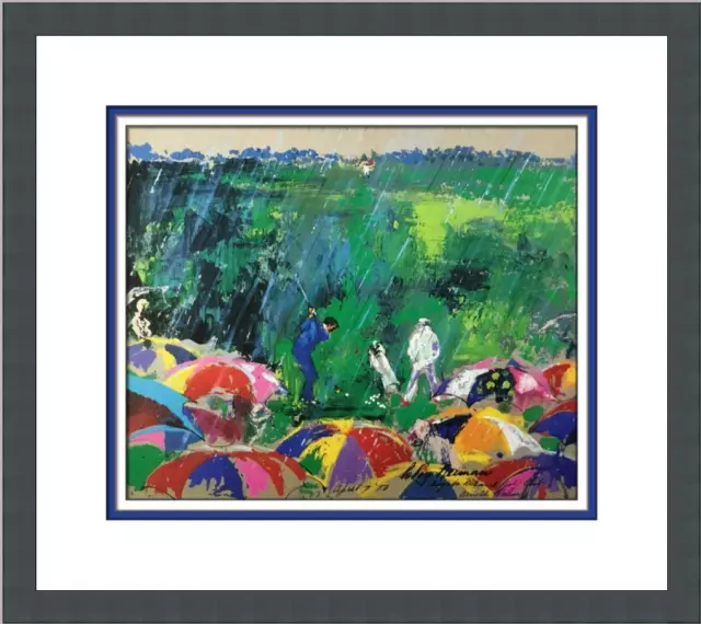 Leroy Neiman Arnie at Augusta Georgia Golf Course Custom Framed Print