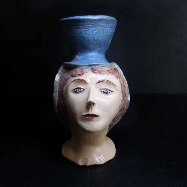 Grand Vase Buste Femme En Porcelaine – Palazzo INT – Déco Cubiste Vintage