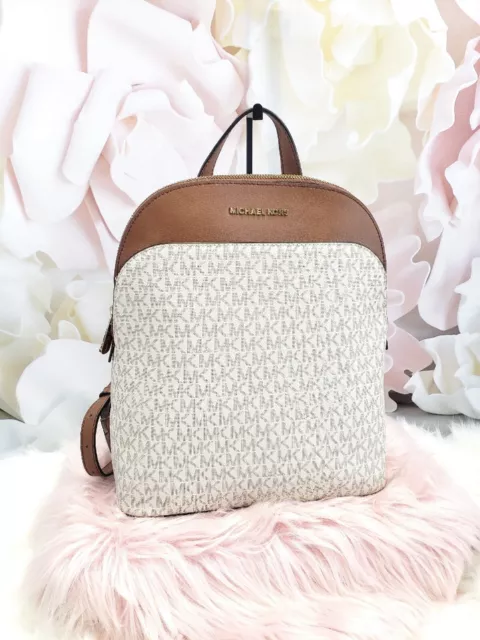 MICHAEL KORS EMMY Large Backpack Saffiano Leather Bag Pearl Grey $169.95 -  PicClick