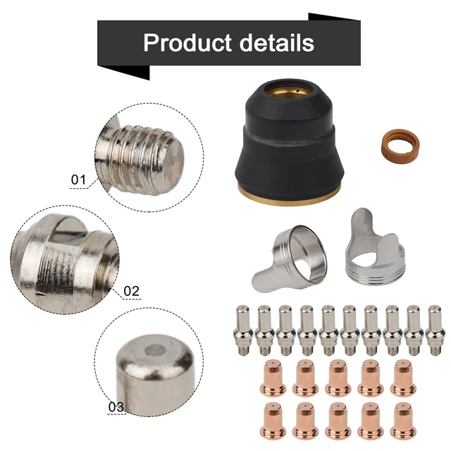 21 Pièces Bouchons Bouclier De Traînée Et Embuts Électrode Plasma Pour Coupeuse Lincoln ProCut-55/80