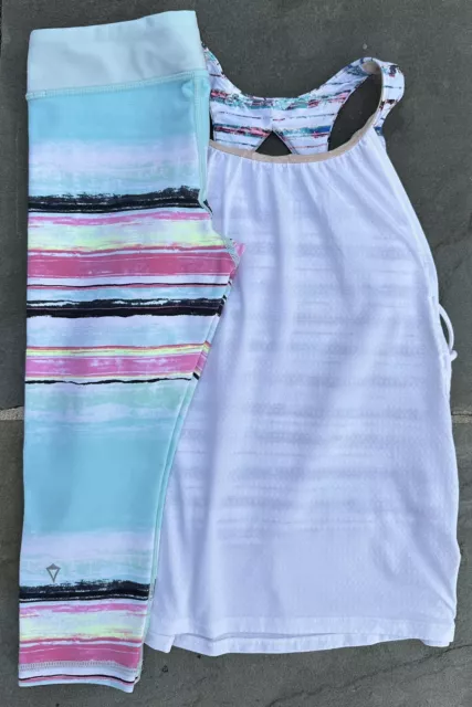 Ivivva  Girls Outfit Size 8 Tank Top and Capris Lot of 2 Matching Set