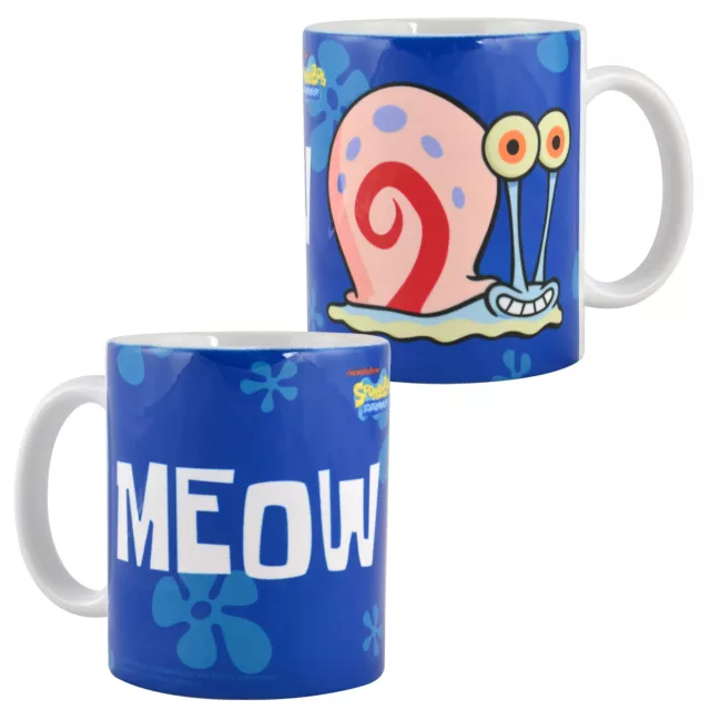 Spongebob Schwammkopf - Gary Meow Tasse Kaffeetasse aus Keramik Blau 320 ml