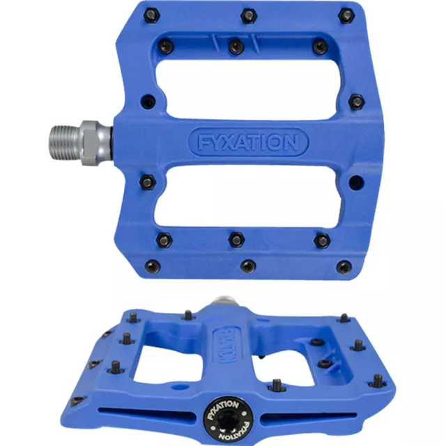 Fyxation Mesa MP Platform Pedals 9/16" Nylon Body 20 Replaceable Grip Pins Blue