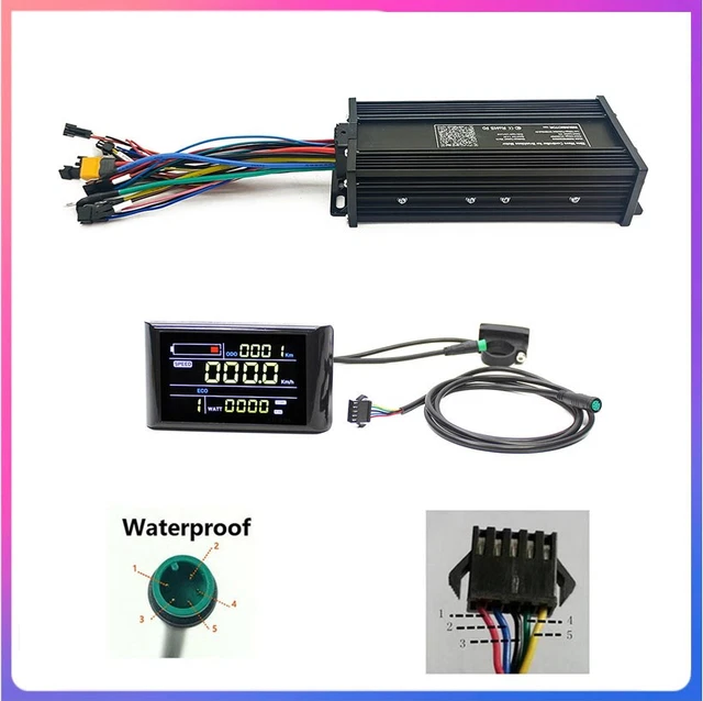 Kit Regolatore Onda Sinusoidale Per E-bike 35A Con Display LCD Colorato, 36V-72V, Riparazioni USA