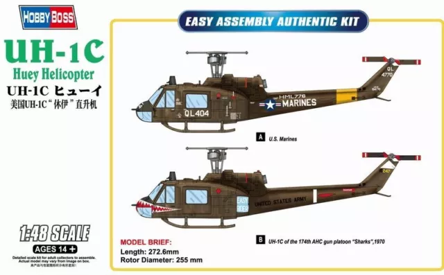 Hobbyboss 85803 - 1:48 UH-1C Huey Helicopter- Neu