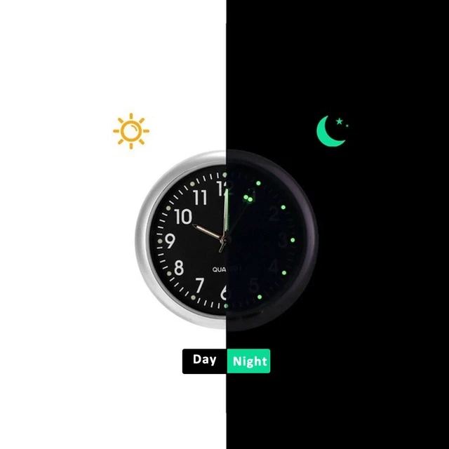 1pc Car Pocket Mini Quartz Analog Watch Stick On Clocks Accessories