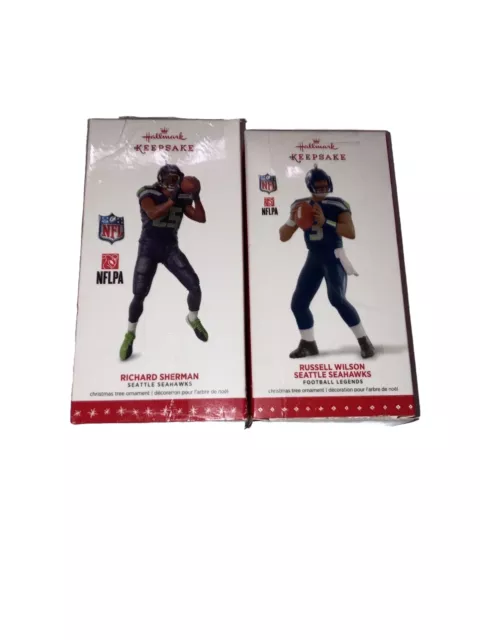 Russell Wilson And Richard Sherman Christmas Ornaments