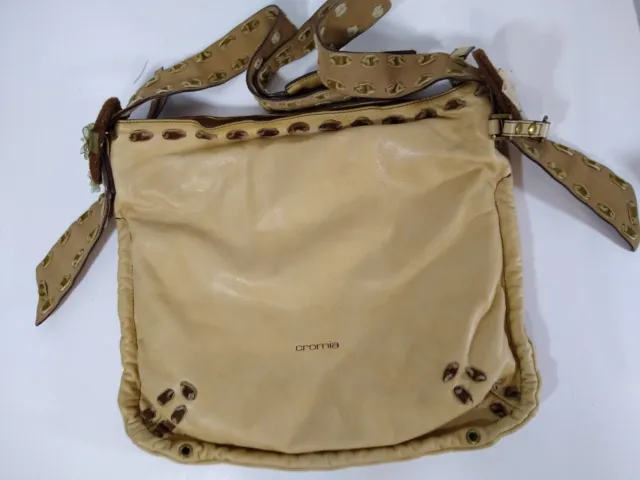 Cromia Buttery Soft Leather shoulder bag Hobo Boho Cottagecore large  Brown