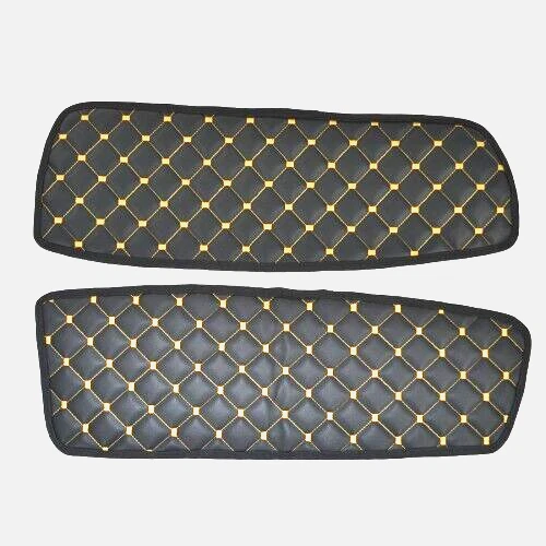 Lot De 2 Panneaux De Porte + Tapis Tableau De Bord En Cuir écologique Noir Coutures Jaunes Pour Mercedes Actros MP4 (conduite à Gauche) - 8