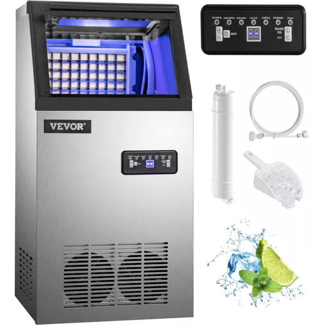 VEVOR 80-90Lbs/24H Commercial Ice Maker Undercounter Freestand Ice Cube Machine