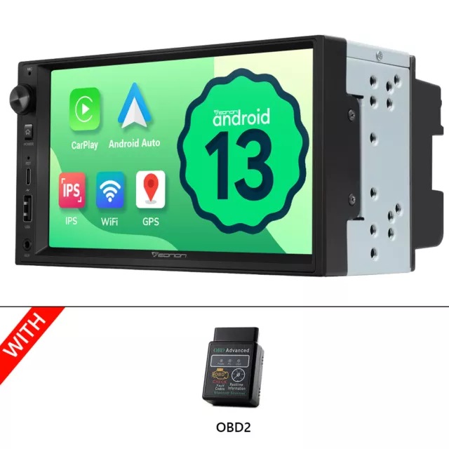 OBD+Eonon 7" Android 13 2+32 Double 2DIN Car Radio Stereo GPS Bluetooth 1080P FM